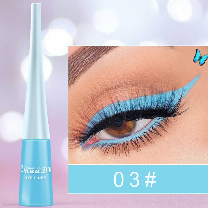Waterproof Liquid Eyeliner Beauty Matte Glitter Pen Pencil Makeup 33 Colors UK