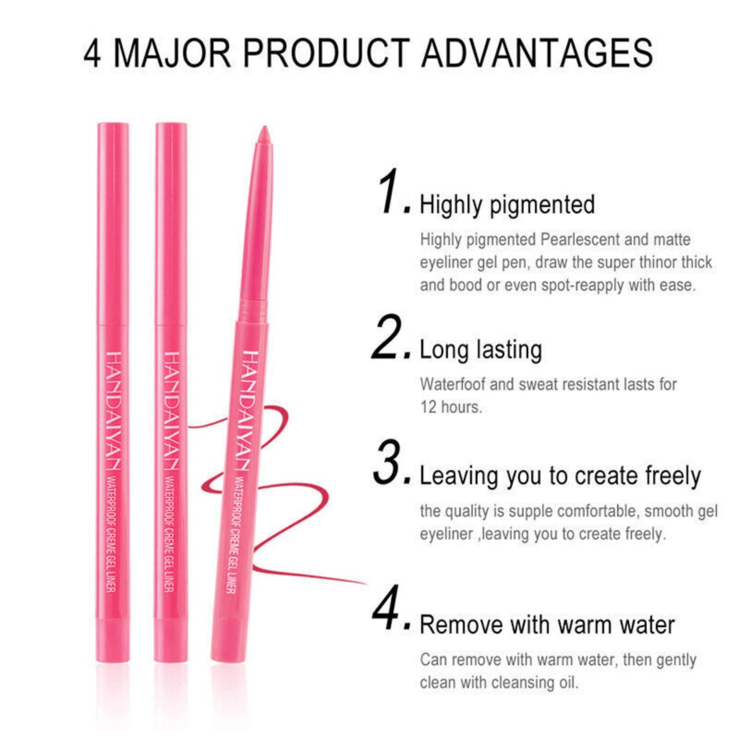 Waterproof Matte Liquid Eyeliner 20 Colors Pen Long Lasting Eye Makeup HANDAIYAN
