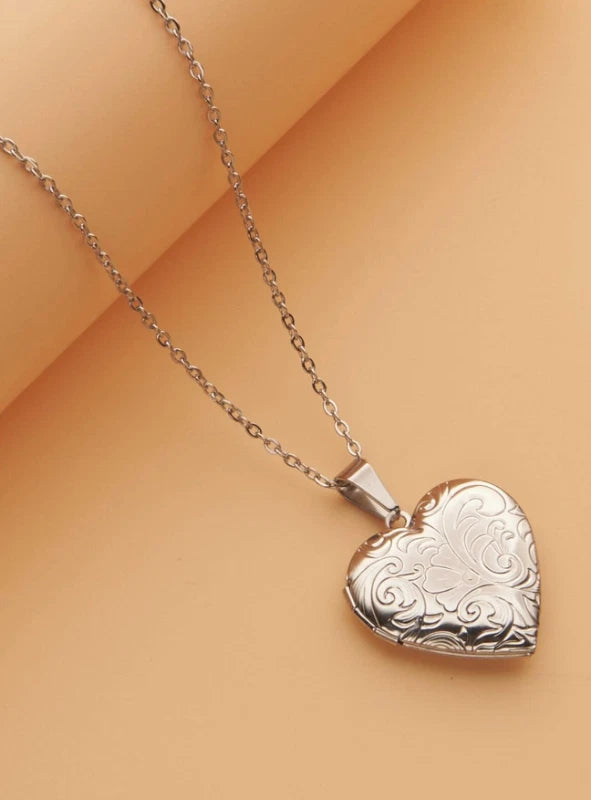 925 Heart Picture Pendant Necklace KK Labib