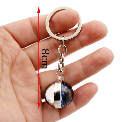 Solar System Keychain Double Side Planet Glass Ball Galaxy Glow in Dark Keyring