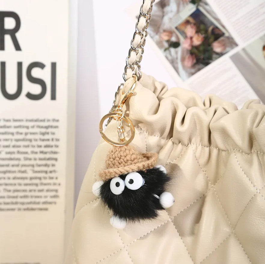 Cute Monster Pom Pom Keyrings