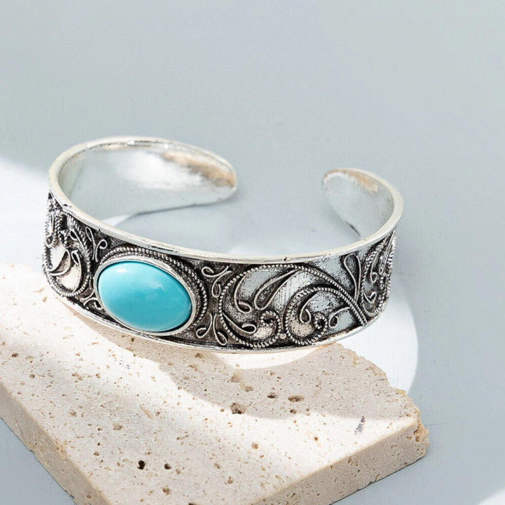 . Retro Turquoise Open Bracelet. KK Labib