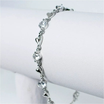 Love Heart Linked Bracelet