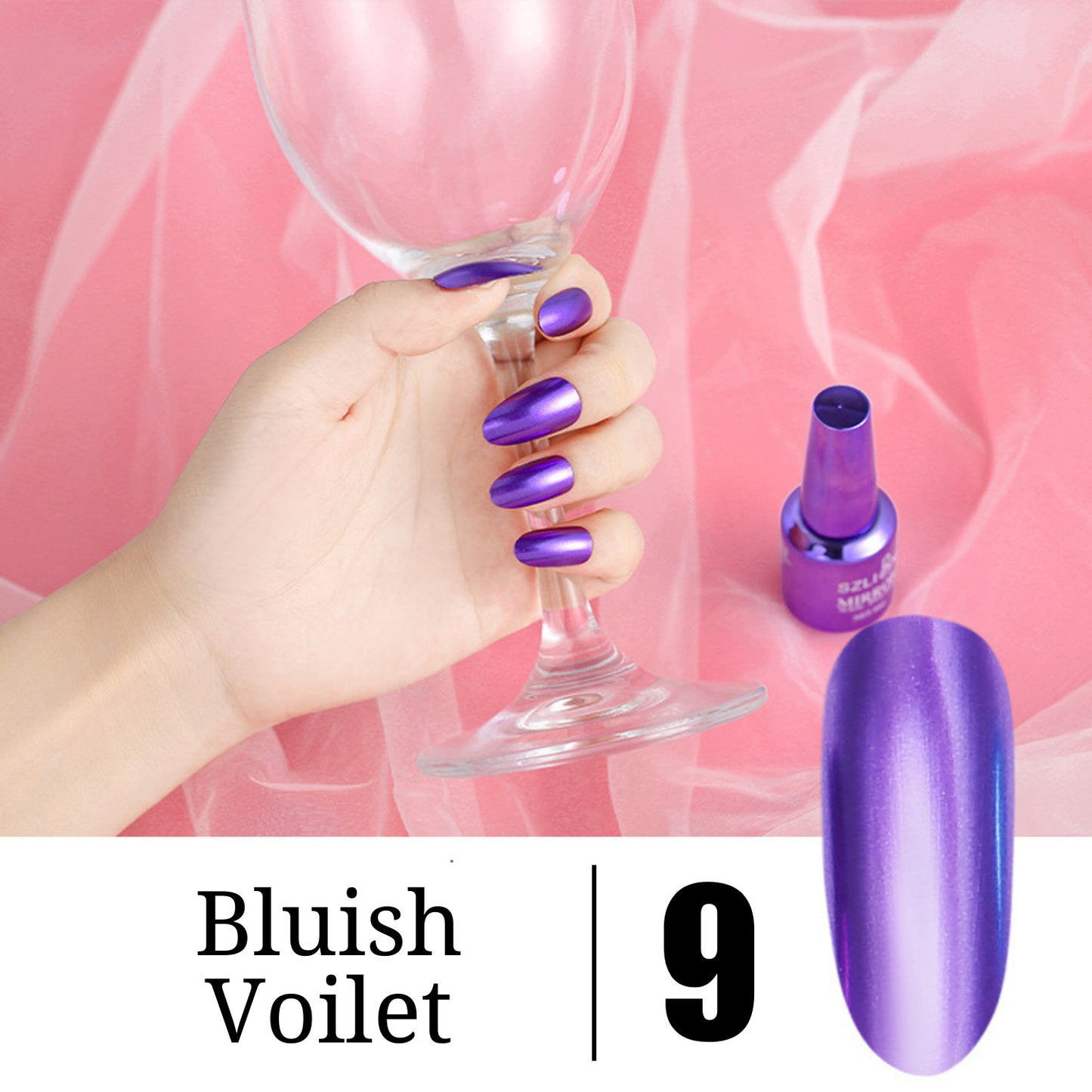 15 Colors Metallic Nail Polish Super Shine Chrome Mirror Effect Art Nail Varnish