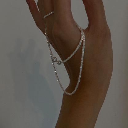 Gypsophila Clavicle Chain Necklace and Bracelet Set