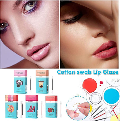 20 New Cotton Swab Disposable Lip Stain Tattoo Lipstick Set Waterproof Lip Gloss