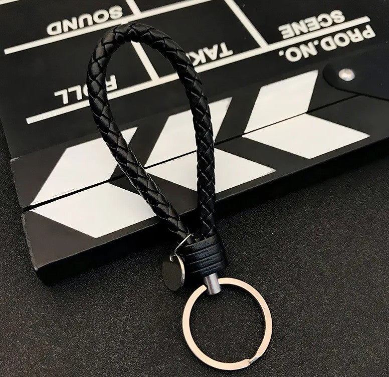 Colorful Braided Faux Leather Strap Keyring Keychain Car Key Chain Ring Key Fob