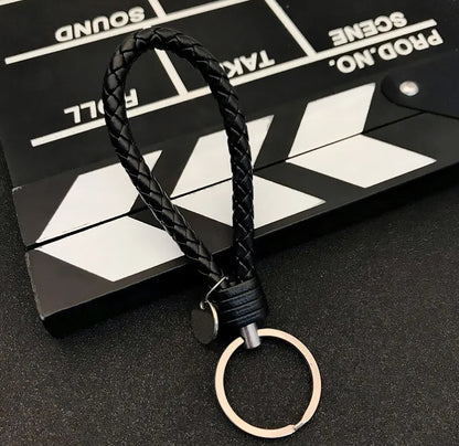 Colorful Braided Faux Leather Strap Keyring Keychain Car Key Chain Ring Key Fob