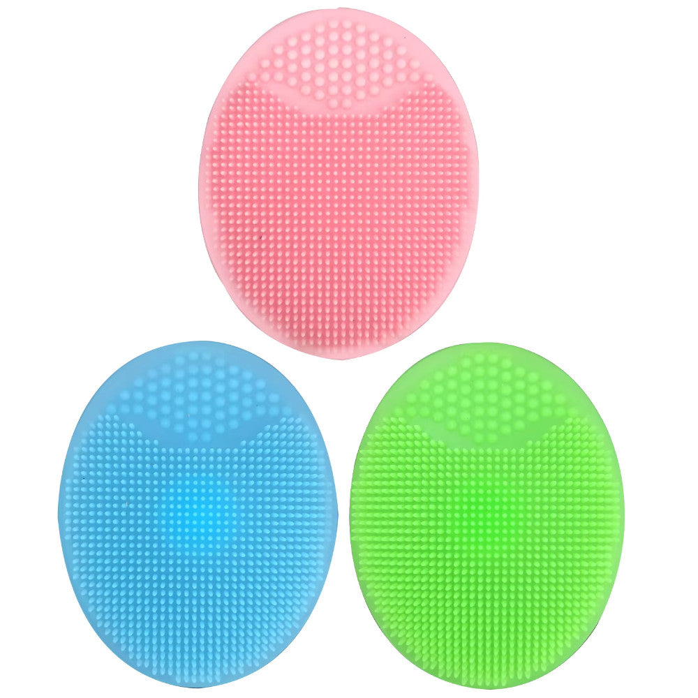 Pack of 3 Facial Cleansing Face Silicone Scrubber Soft Skin Blackhead Pore Brush