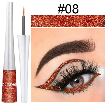 Waterproof Glitter Liquid Eyeliner Long Wear Shimmer Eye Makeup Beauty Cosmetic