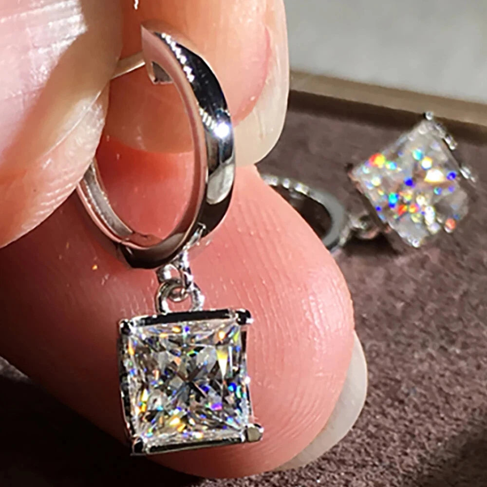 Square Zircon Hanging Earrings KK Labib