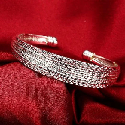 Multiple Lines Open Cuff Bangle