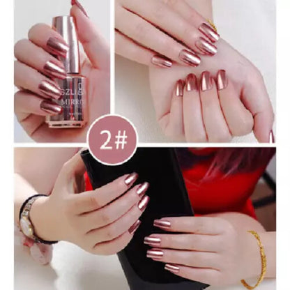 15 Colors Metallic Nail Polish Super Shine Chrome Mirror Effect Art Nail Varnish