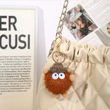 Cute Monster Pom Pom Keyrings