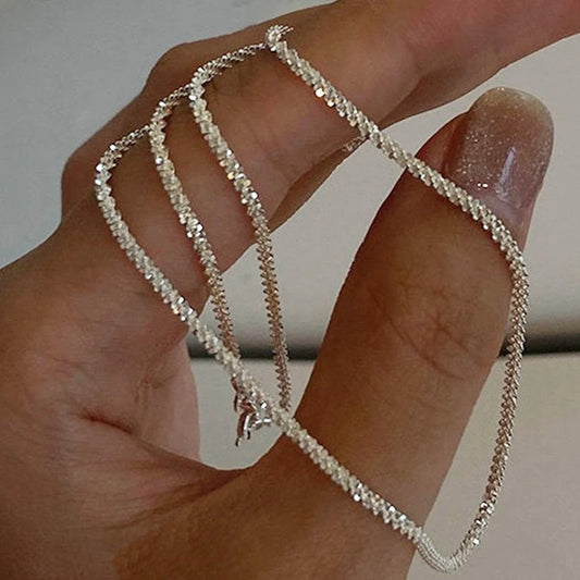 Gypsophila Clavicle Chain Necklace and Bracelet Set