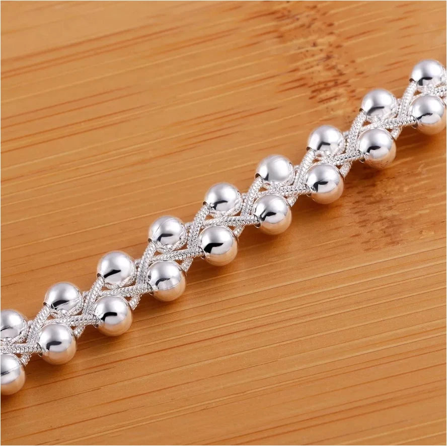Cross Chain Beads Ball Bracelet