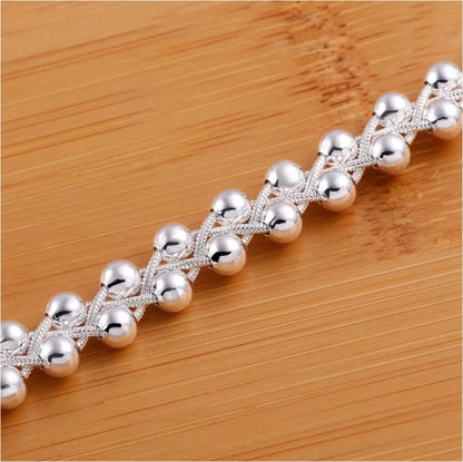 Cross Chain Beads Ball Bracelet