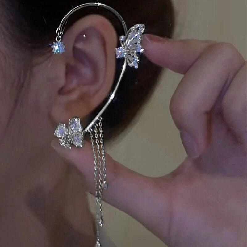 Diamond Butterfly Ear Clip Earring KK Labib