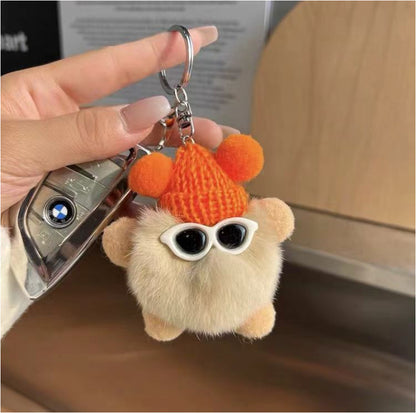 Cute Monster Pom Pom Keyrings