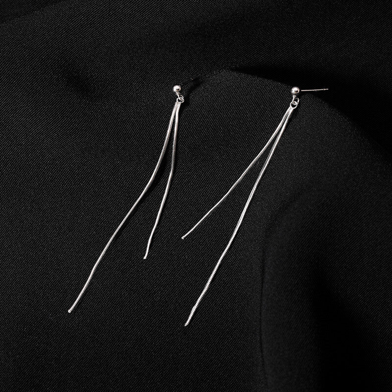 Hanging Tassel Drop Stud Earrings