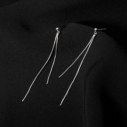 Hanging Tassel Drop Stud Earrings