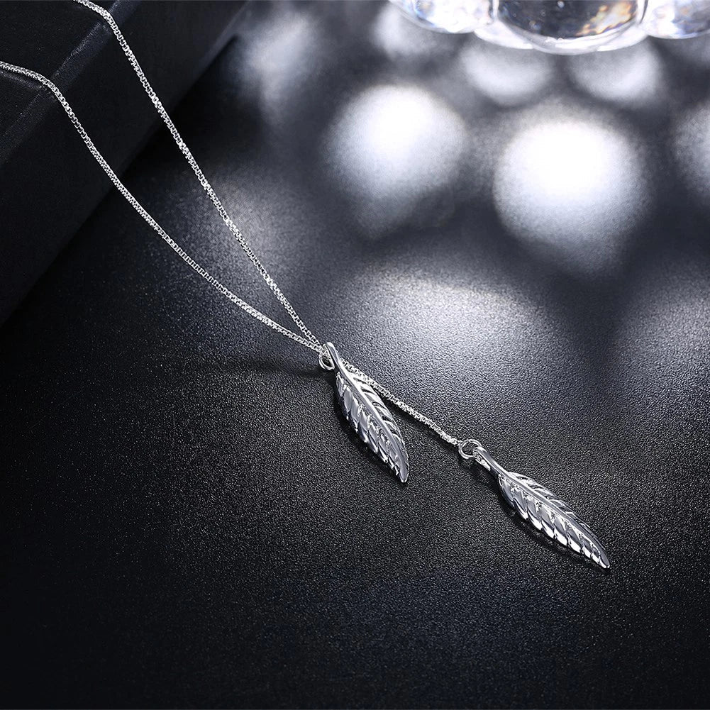 Two Leaf Pendant Necklace KK Labib