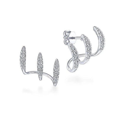 Claw CZ Cuff Stud Earrings