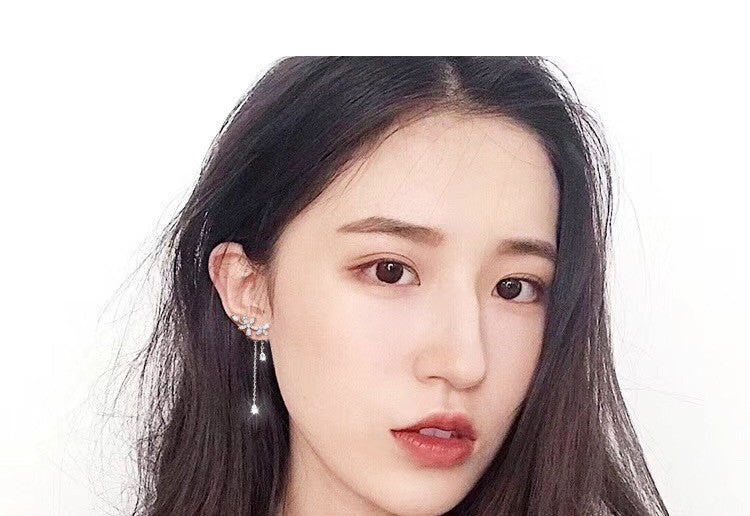 Hanging Tassel Drop Stud Earrings