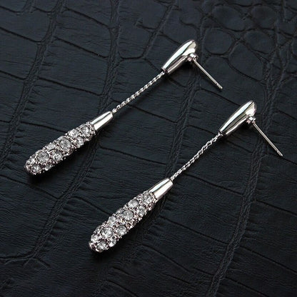 Hanging Tassel Drop Stud Earrings