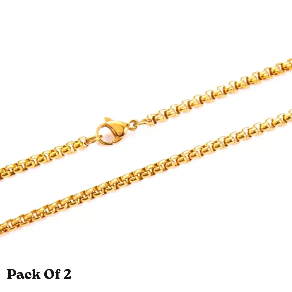 925 Stainless Steel Multicolor Pearl Box Chain Necklace Unisex KK Labib