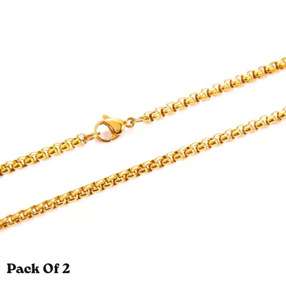 925 Stainless Steel Multicolor Pearl Box Chain Necklace Unisex KK Labib
