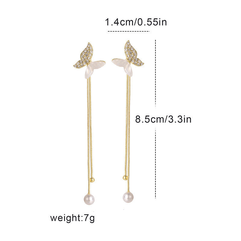 Hanging Tassel Drop Stud Earrings