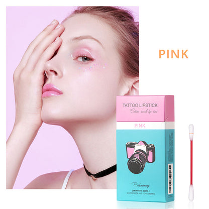 20 New Cotton Swab Disposable Lip Stain Tattoo Lipstick Set Waterproof Lip Gloss