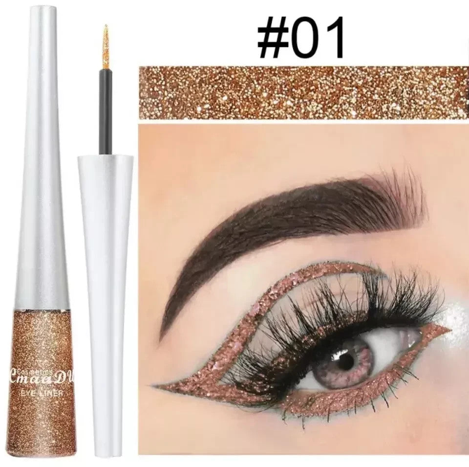 Waterproof Glitter Liquid Eyeliner Long Wear Shimmer Eye Makeup Beauty Cosmetic