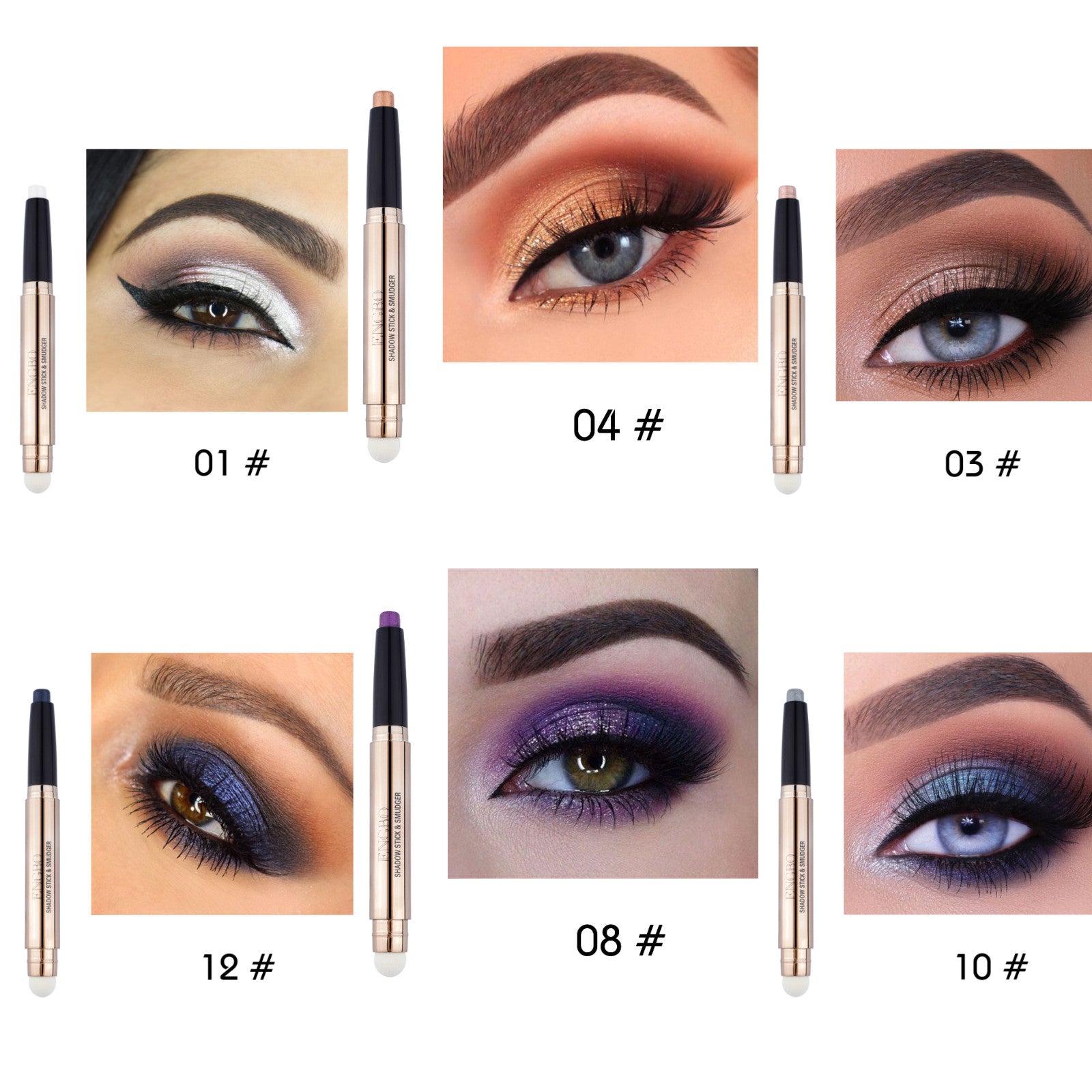 Glitter Shimmer Eyeshadow Stick Cream Long Lasting Waterproof Non-Smudge Makeup