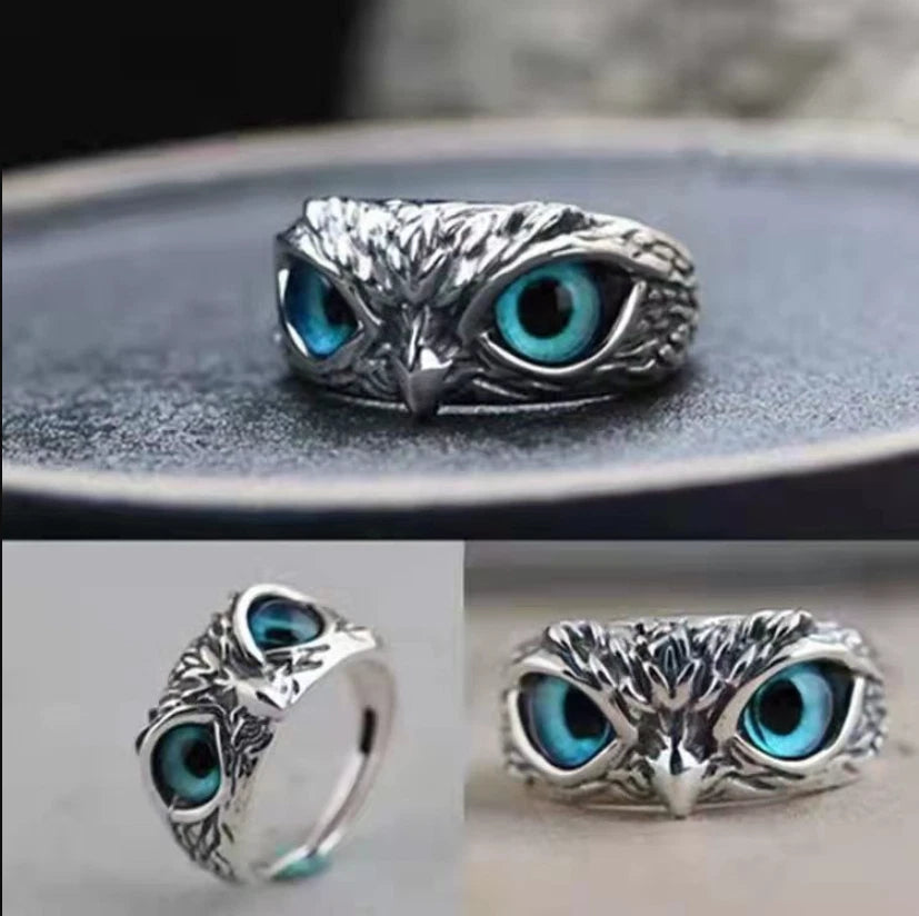 Open Adjustable Retro Devil Eye owl Ring KK Labib