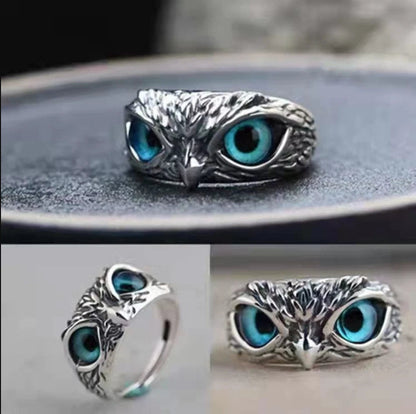 Open Adjustable Retro Devil Eye owl Ring KK Labib