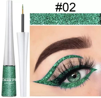 Waterproof Glitter Liquid Eyeliner Long Wear Shimmer Eye Makeup Beauty Cosmetic