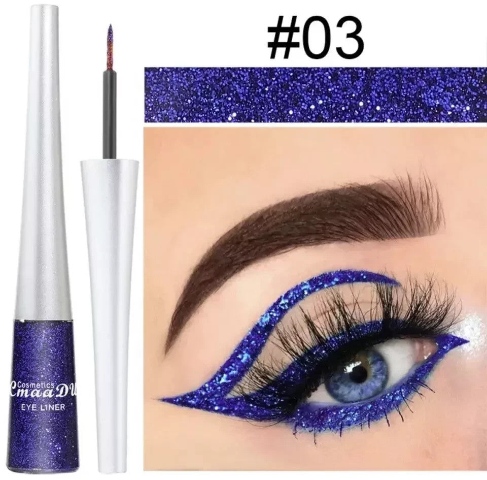 Waterproof Glitter Liquid Eyeliner Long Wear Shimmer Eye Makeup Beauty Cosmetic