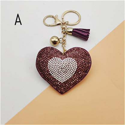 Heart Crystal Rhinestone Keyring