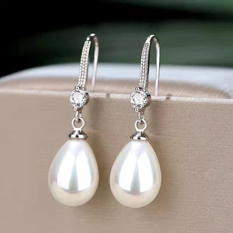 Oval Pearl Earrings, Silver KK Labib