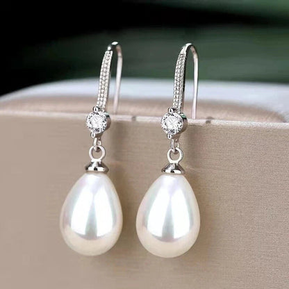 Oval Pearl Earrings, Silver KK Labib