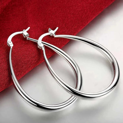 925 smooth circle big hoop earrings KK Labib