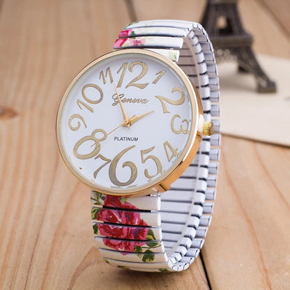 Printed Colorful Elastic Band Watch KK Labib