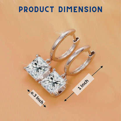 Square Zircon Hanging Earrings KK Labib