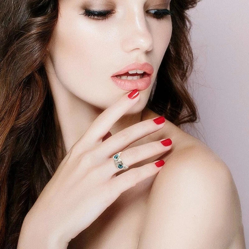 Open Adjustable Retro Devil Eye owl Ring KK Labib