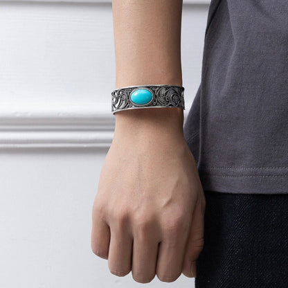 . Retro Turquoise Open Bracelet. KK Labib