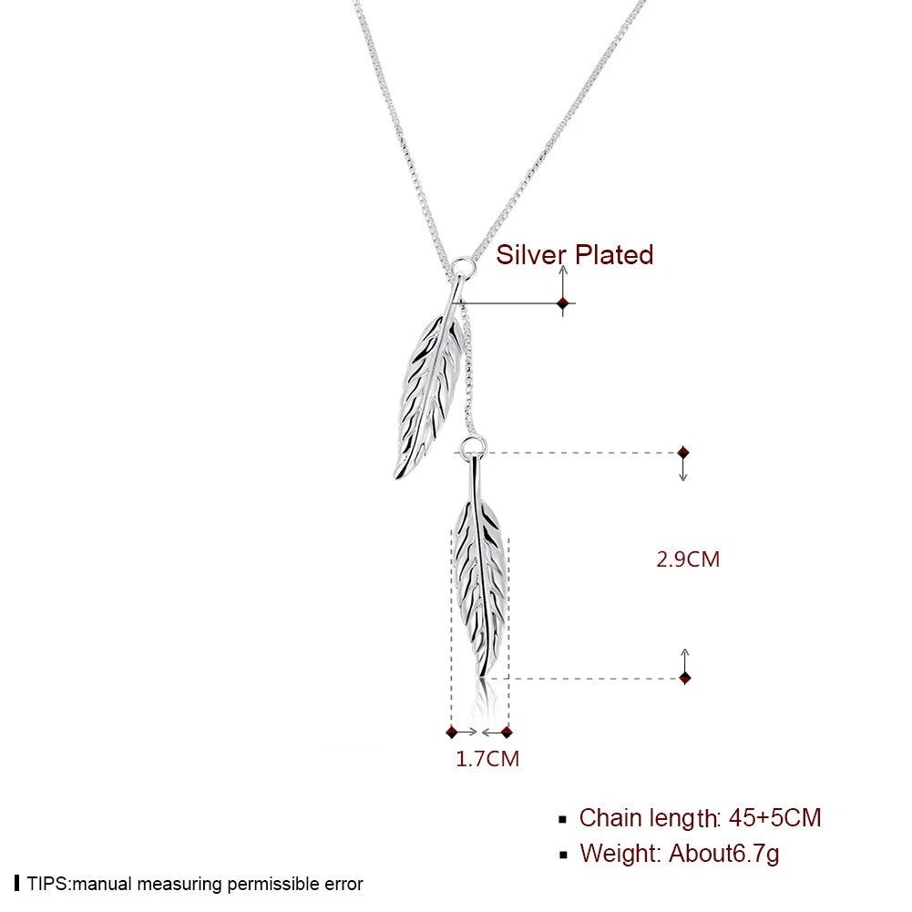 Two Leaf Pendant Necklace KK Labib