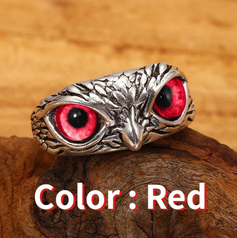 Open Adjustable Retro Devil Eye owl Ring KK Labib