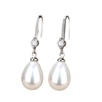 Oval Pearl Earrings, Silver KK Labib